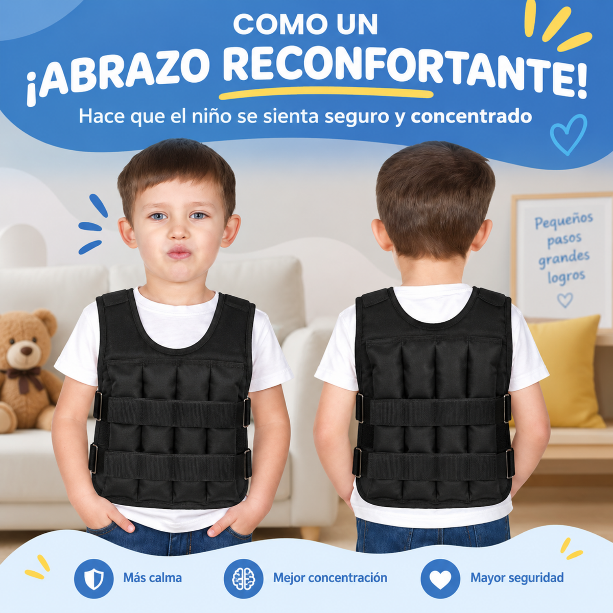 Chaleco con peso 2.8 kg ajustable