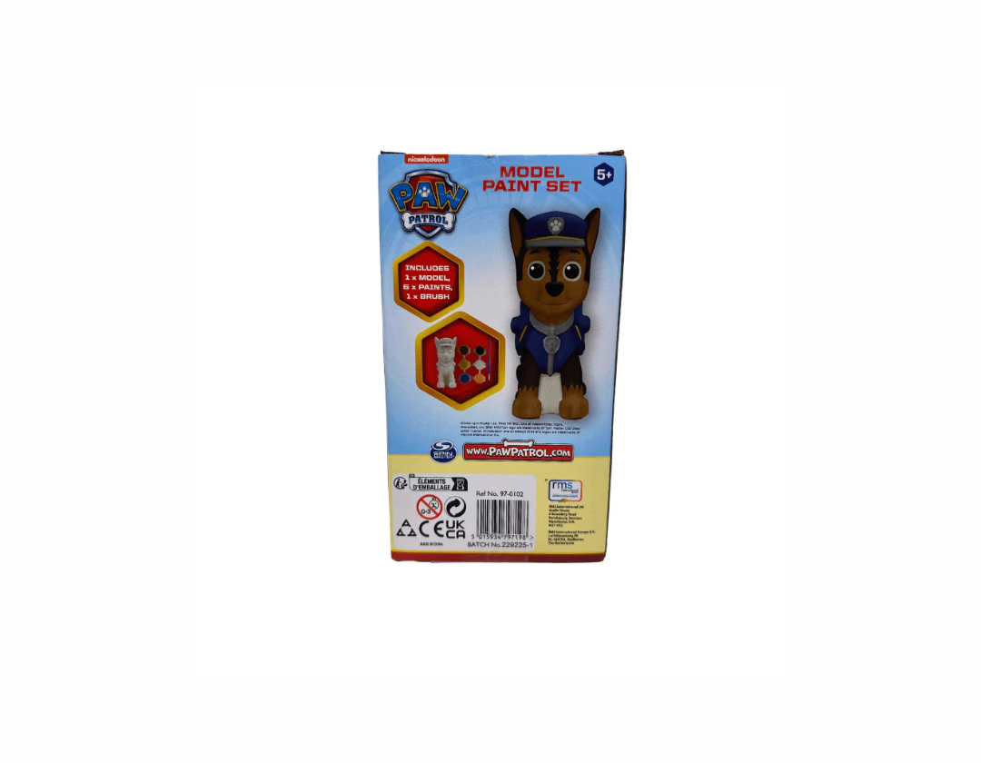 Set Para Pintar Figura Paw Patrol. Escoge entre Rubble, Skye, Marshal y Chase