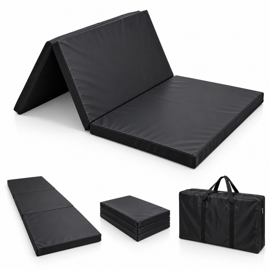 Colchoneta plegable en tres partes Negra 200cm