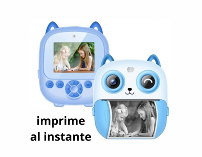 Camara impresora térmica imprime al instante. Tiene juegos, cámara de selfie fondos y más