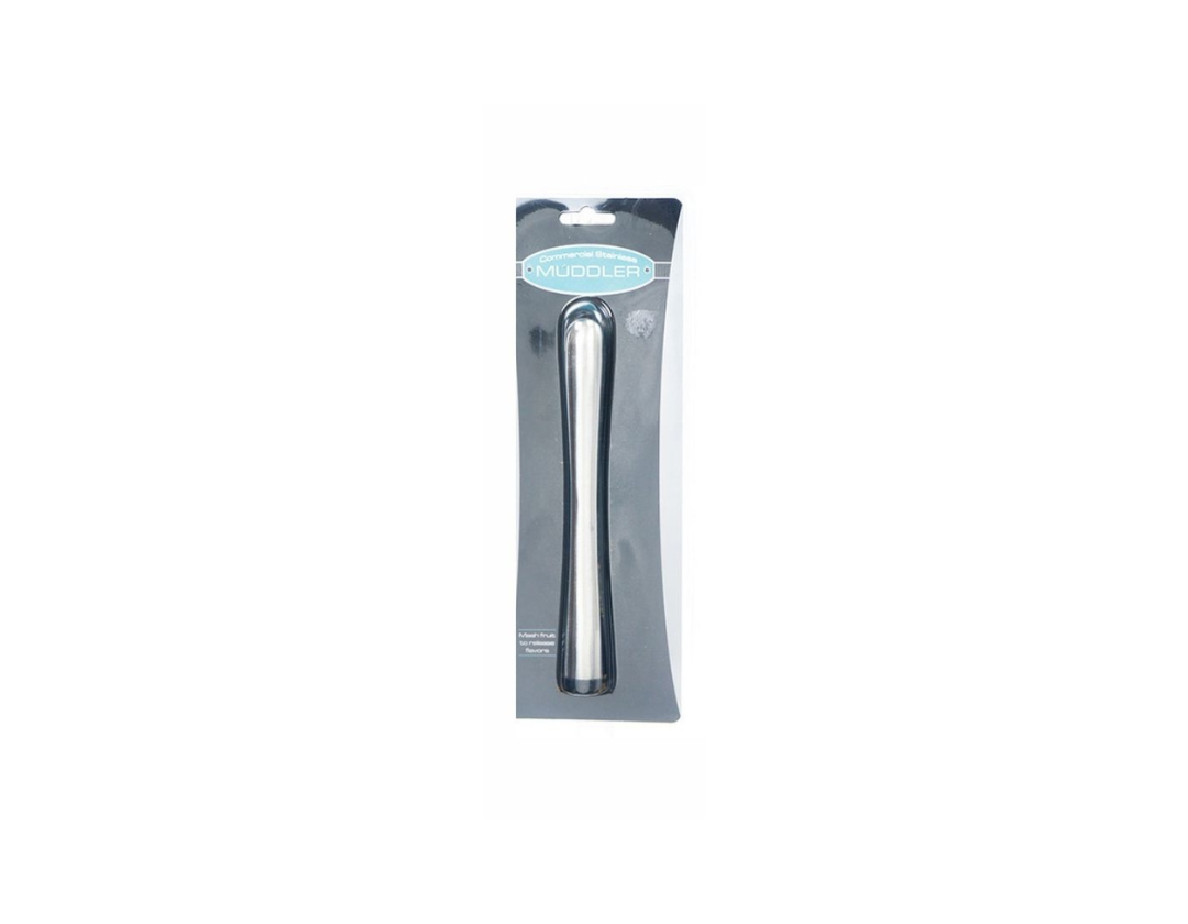 Machacador o mortero para Bar de Acero Inoxidable con Punta de Plástico Negro