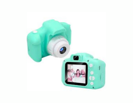 Camara de fotos y video infantil con memoria de 32GB VERDE AQUA