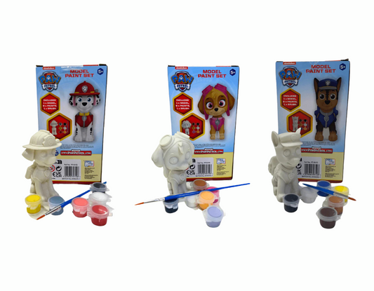 Set Para Pintar Figura Paw Patrol. Escoge entre Rubble, Skye, Marshal y Chase