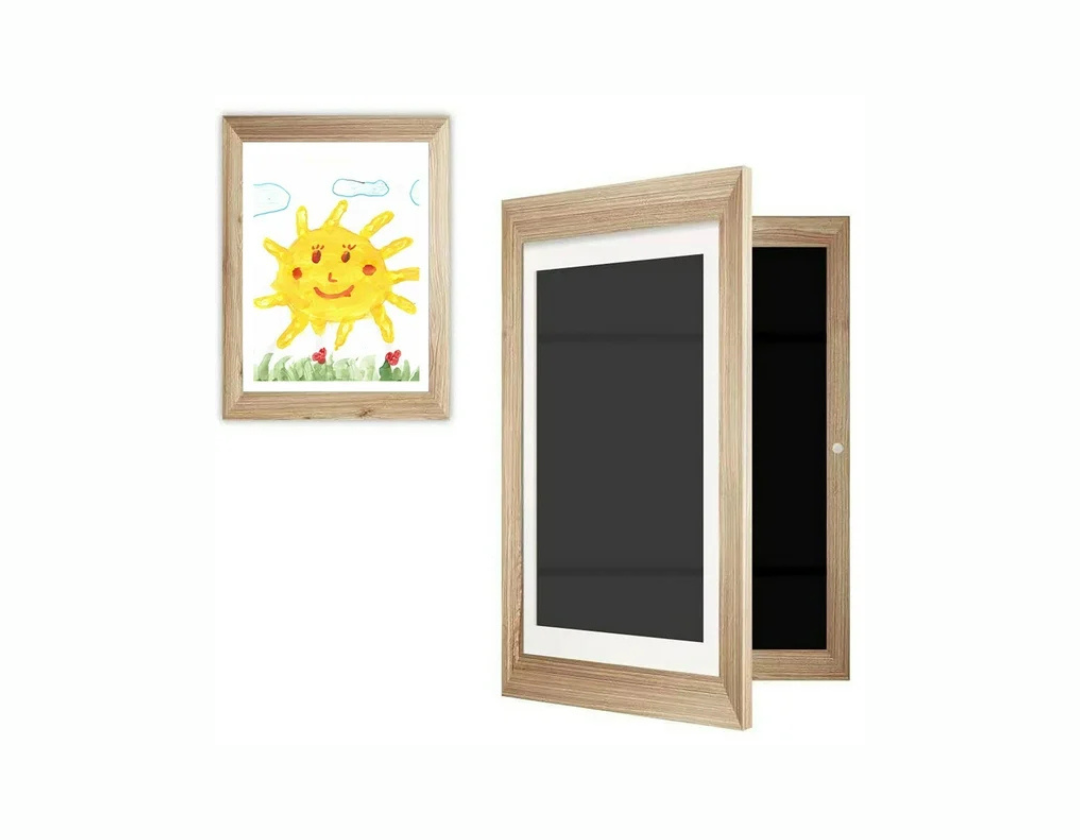Marcos A3 de Arte Cambiables para Niños  - Blanco, Negro y Madera Clara