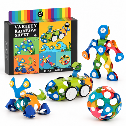 Kit de Construcción Magnética Flexible 48 u 80 piezas