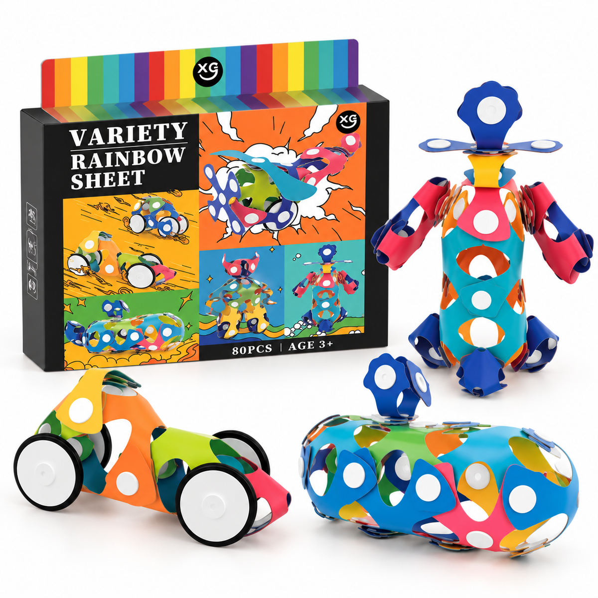 Kit de Construcción Magnética Flexible 48 u 80 piezas