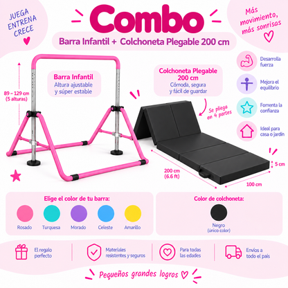 Combo Barra Infantil + Colchoneta Plegable 200cm