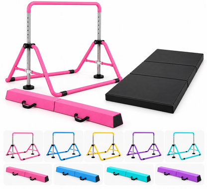 Combo Barra Infantil + Viga de Equilibrio + Colchoneta Plegable 200cm