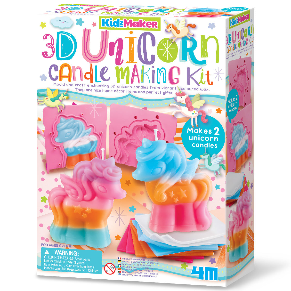 Kit para Hacer Velas 3D de Unicornios KidzMaker 4M