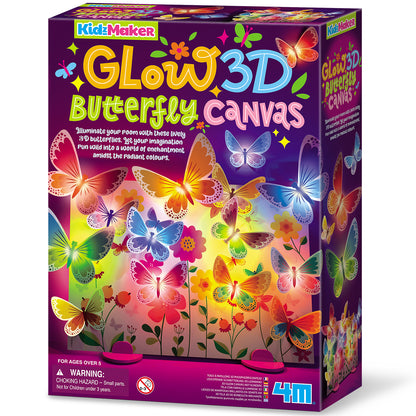 Lienzo 3D de Mariposas que Brillan KidzMaker 4M